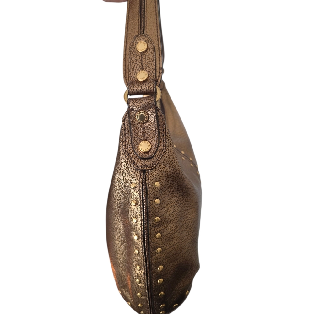 Metallic Bronze Studded Hobo Bag - Women - Picture 7 of 8